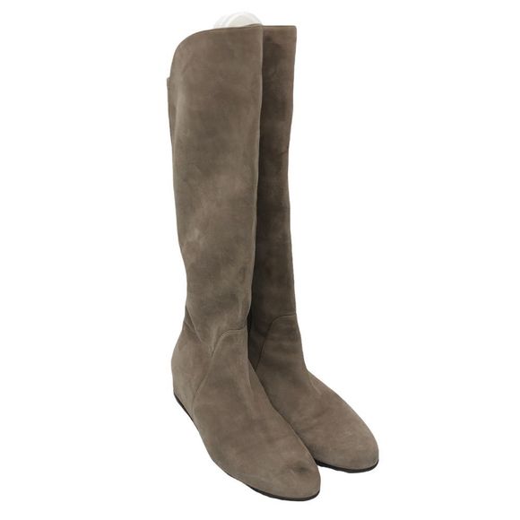 Stuart Weitzman Women's Size 7.5 Suede Hidden Wedge Knee-High Boot Tan Beige - Picture 2 of 9